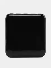 Черный повербанк со встроенными кабелями и фонариком, 10000 mAh