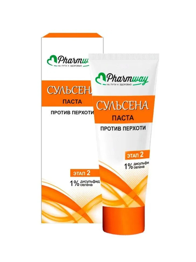 Pharmway СУЛЬСЕНА Паста против перхоти 1%, 75 мл. в коробке ВИТЭКС