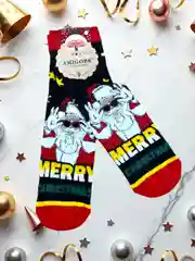 Алый носки новогодние мужскиеподарочные, новогодние носки с приколами, подарочные носки