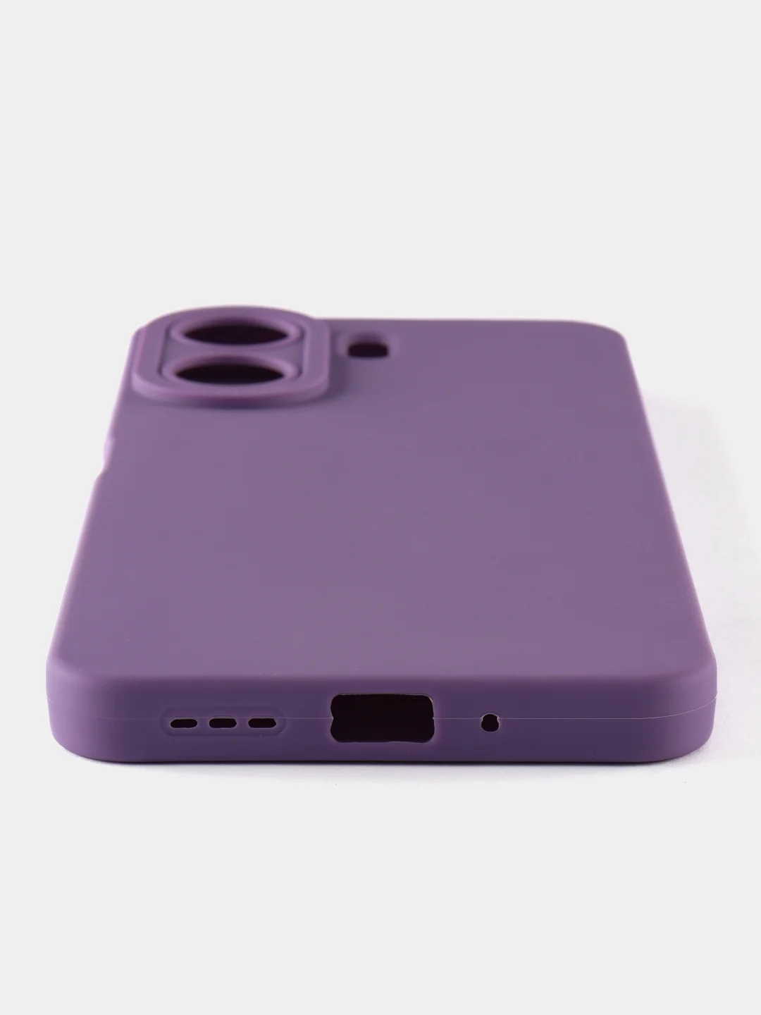 Сиреневый чехол для Xiaomi Redmi 13C/Poco C65 (Сяоми Редми 13С/С65),черный защита камеры силиконовый