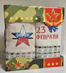 Набор вафельных полотенец 2в1 в подарочной упаковке.Размер полотенец-25х50