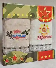 Набор вафельных полотенец 2в1 в подарочной упаковке.Размер полотенец-25х50