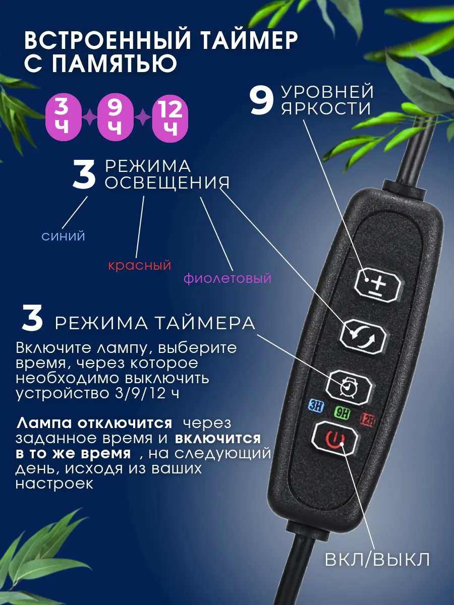 Светодиодная фитолампа, для цветов и растений