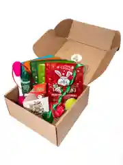 Золотистый хаки подарочный набор для девушки, женщины, "Бьюти бокс", подарок на Новый год, гирлянда роса