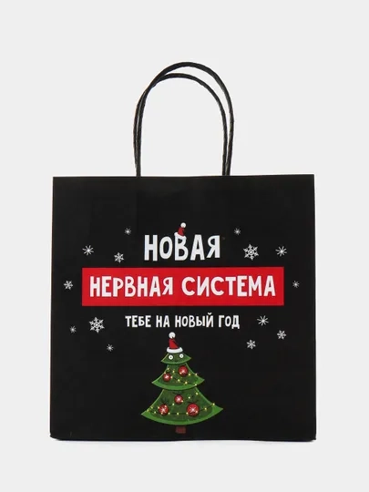 Пакет подарочный новогодний, 22 х 22 х 11 см, Новый год