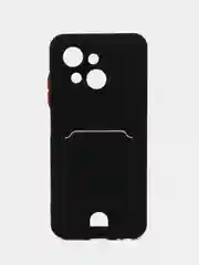 Черный чехол для Tecno Spark Go 1 / Go 2025 (Техно Спарк Гоу 1) с карманом для карт