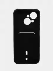 Черный чехол для Tecno Spark Go 1 / Go 2025 (Техно Спарк Гоу 1 / Го 2025), с карманом для карт