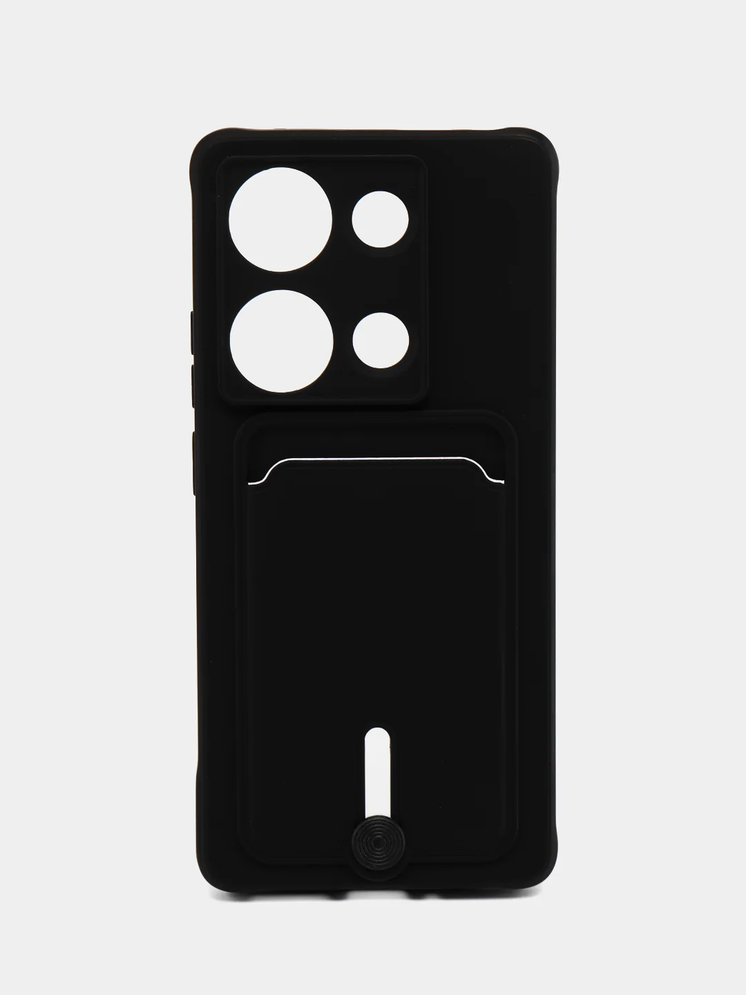 Черный чехол для Xiaomi Redmi Note 13 Pro 4G / Poco M6 Pro 4G (Ноут 13 Про), с карманом для карт