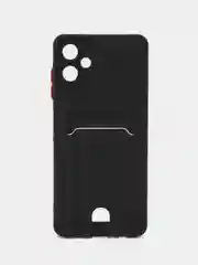 Черный чехол для Samsung Galaxy A06 (Самсунг Галакси А06) с карманом для карт