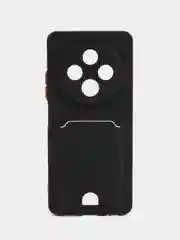 Черный чехол для Tecno Spark 30 (Техно Спарк 30) с карманом для карт