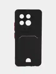 Черный чехол для Tecno Spark 30 Pro (Техно Спарк 30 Про), с карманом для карт