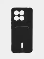 Черный чехол для Xiaomi Poco X6 Pro (Сяоми Поко Икс 6 Про / Х6), с карманом для карт