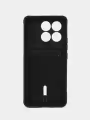 Черный чехол для Xiaomi Poco X6 Pro (Сяоми Поко Икс 6 Про / Х6), с карманом для карт