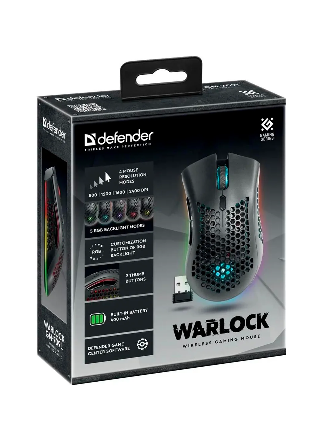 Мышка WRL WARLOCK GM-709L BLACK/RGB 52709 DEFENDER