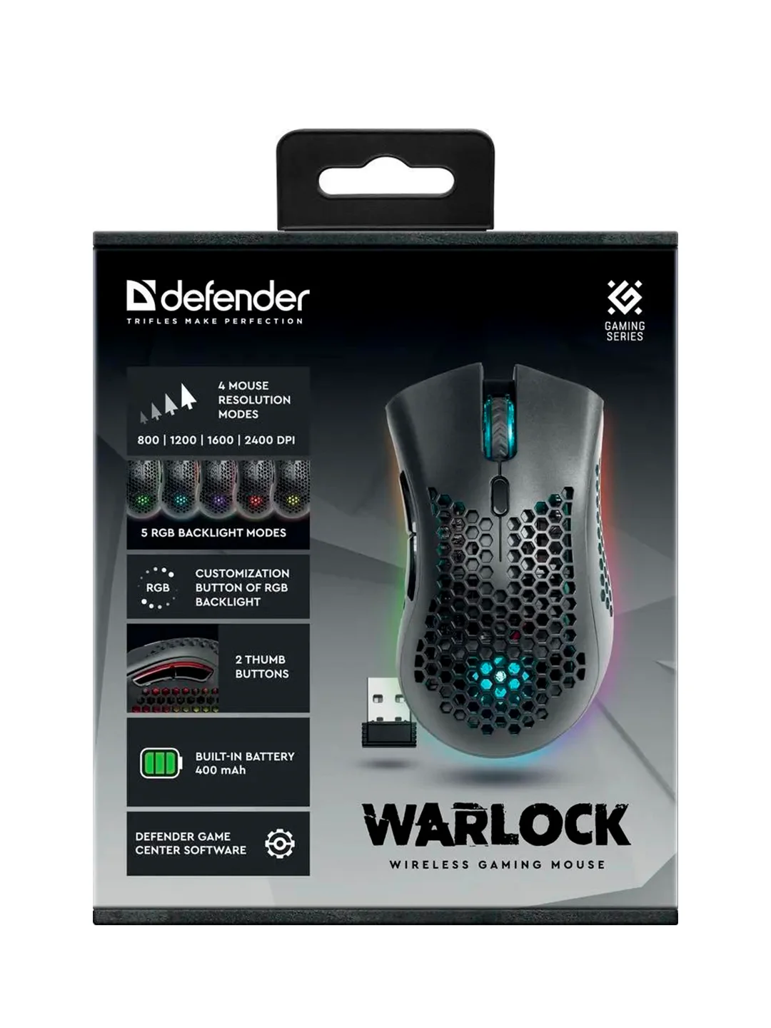 Мышка WRL WARLOCK GM-709L BLACK/RGB 52709 DEFENDER