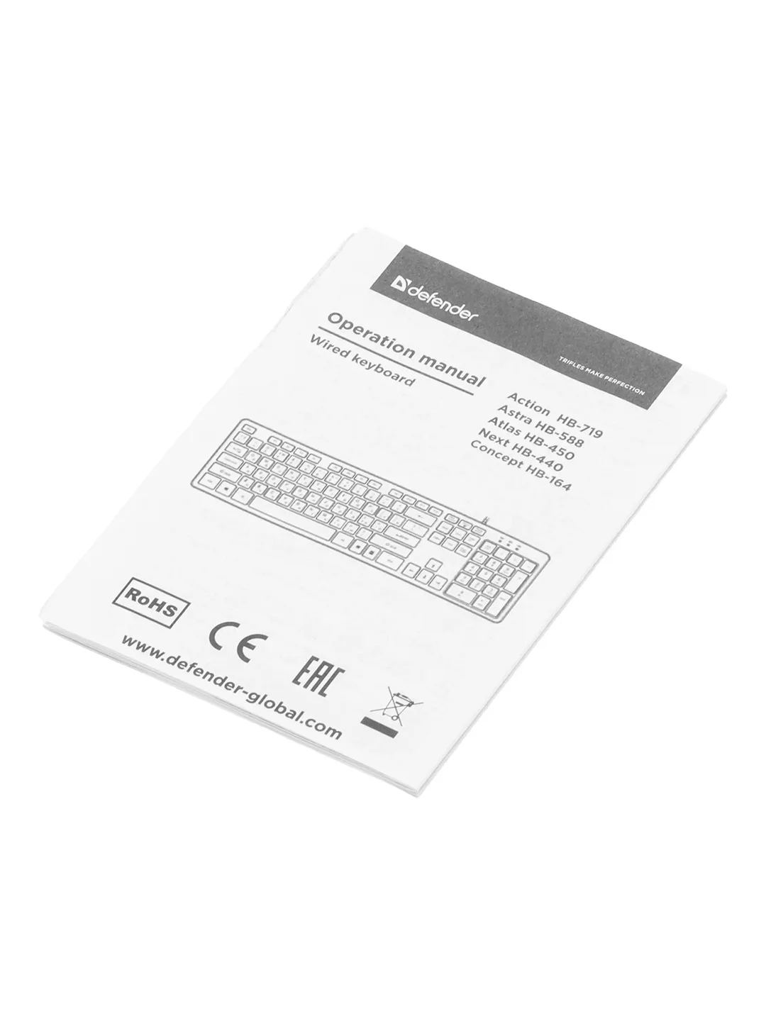 Клавиатура USB ACTION HB-719 RU BLACK 45719 DEFENDER