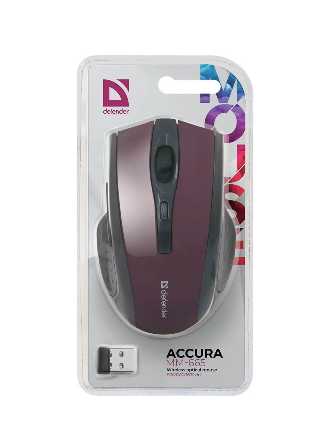 Мышка USB OPTICAL WRL ACCURA MM-665 RED 52668 DEFENDER