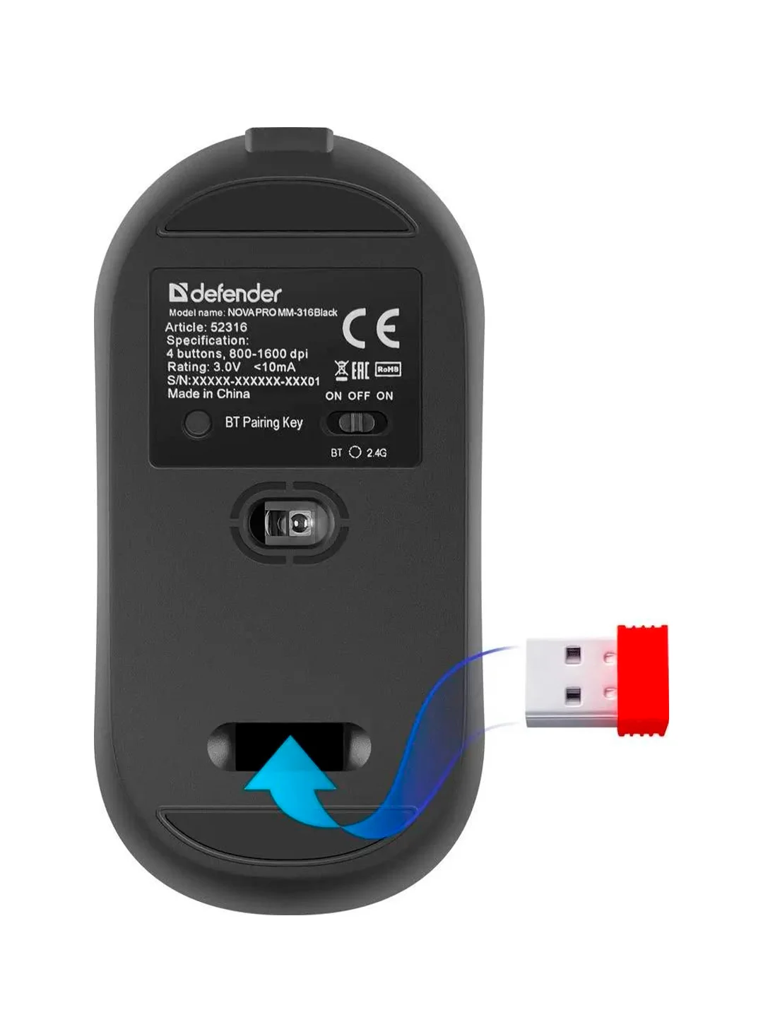 Мышка WRL NOVAPRO MM-316 BLACK 52316 DEFENDER