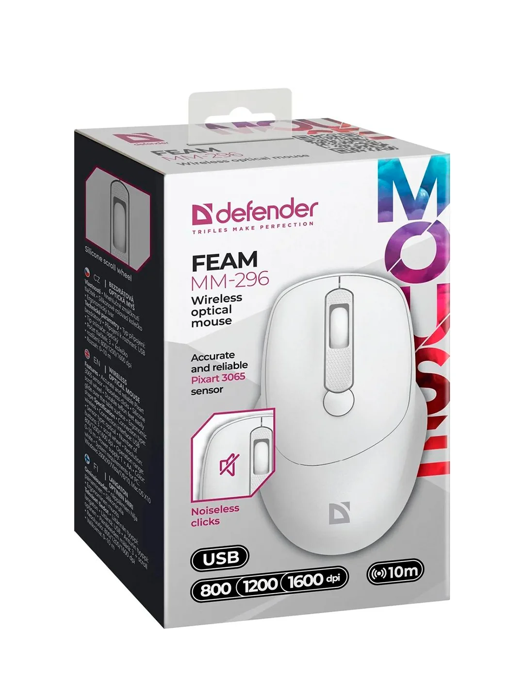 Мышка WRL OPTICAL FEAM MM-296 WHITE 52297 DEFENDER