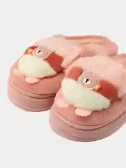 Пастельно-коралловый домашние тапочки, детские, жесткая подошва, Мишки