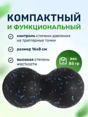 Синий массажный мяч для МФР йоги и фитнеса пилатеса двойной