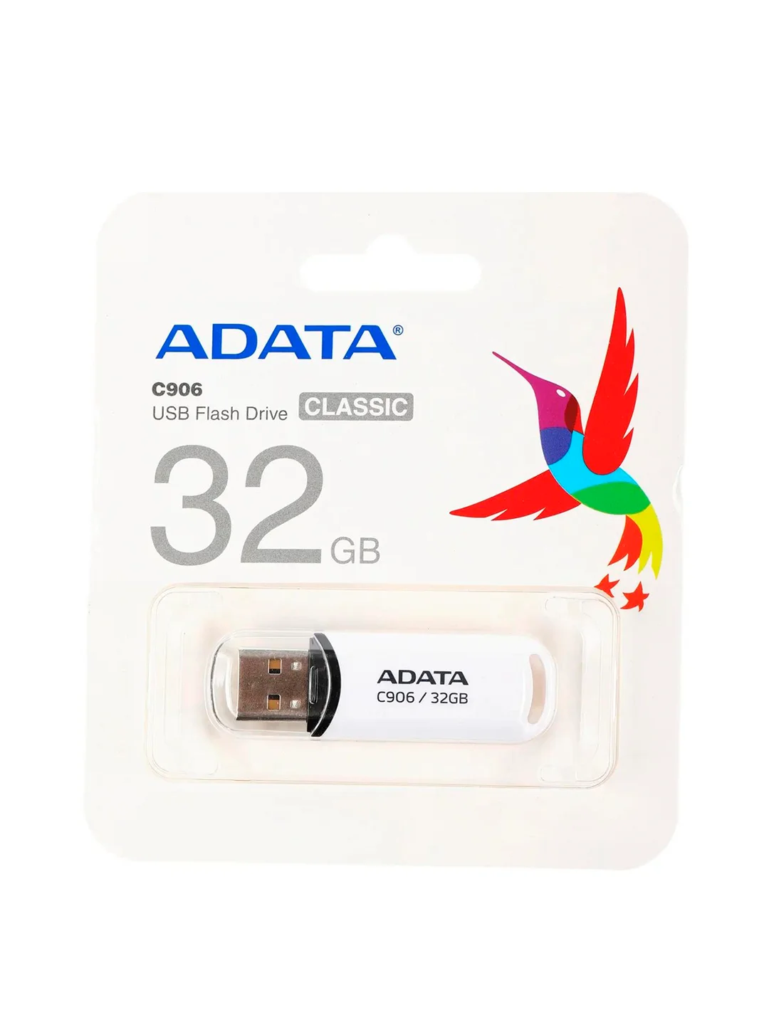 Флэш-накопитель USB2 32GB WHITE AC906-32G-RWH ADATA
