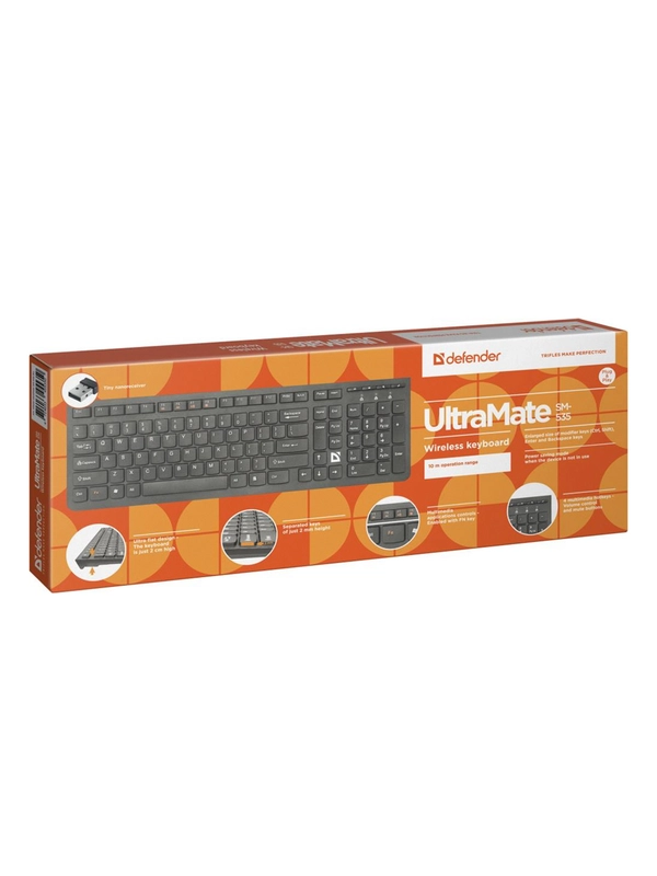 Беспроводная клавиатура ULTRAMATE SM-535 RU BLACK 45535 DEFENDER