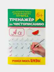 Зеленый прописи тренажёр по чистописанию и русскому языку 6+, 7+ 32 стр. Проф-Пресс