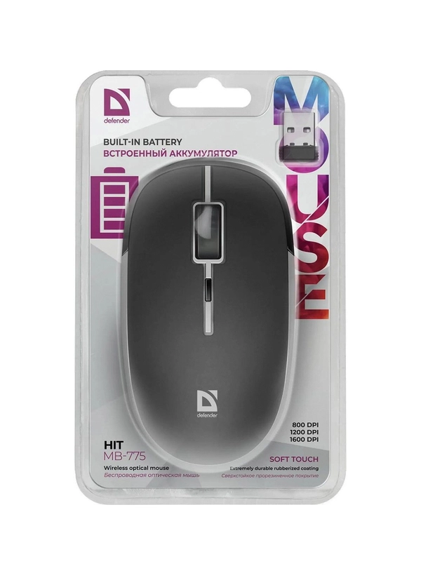 Мышка USB OPTICAL WRL MB-775 BLACK 52775 DEFENDER