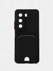 Черный чехол для Infinix HOT 50 4G (Инфиникс Хот 50) с карманом для карт