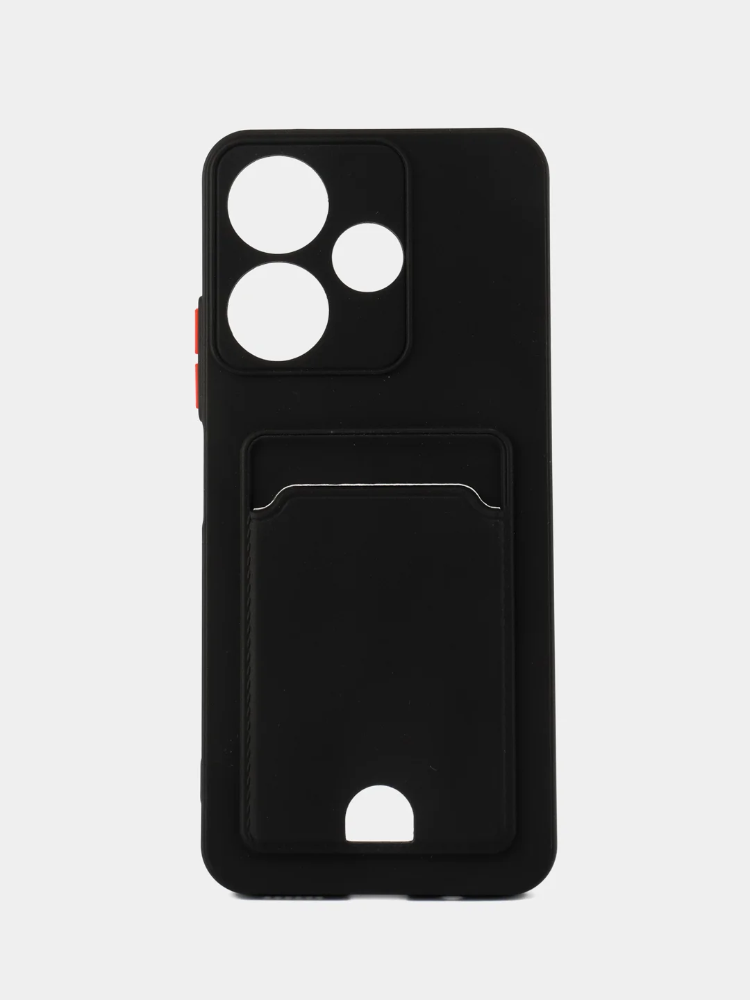 Черный чехол для Xiaomi Redmi 13/POCO M6 (Сяоми Редми 13/ПОКО М6), с карманом для карт