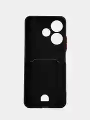 Черный чехол для Xiaomi Redmi 13/POCO M6 (Сяоми Редми 13/ПОКО М6), с карманом для карт