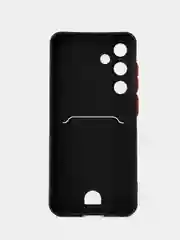Черный чехол для Samsung Galaxy S24 FE (Самсунг Галакси С24 Фе) с карманом для карт