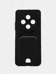 Черный чехол для Xiaomi Redmi 14C / POCO C75 (Редми 14с) с карманом для карт