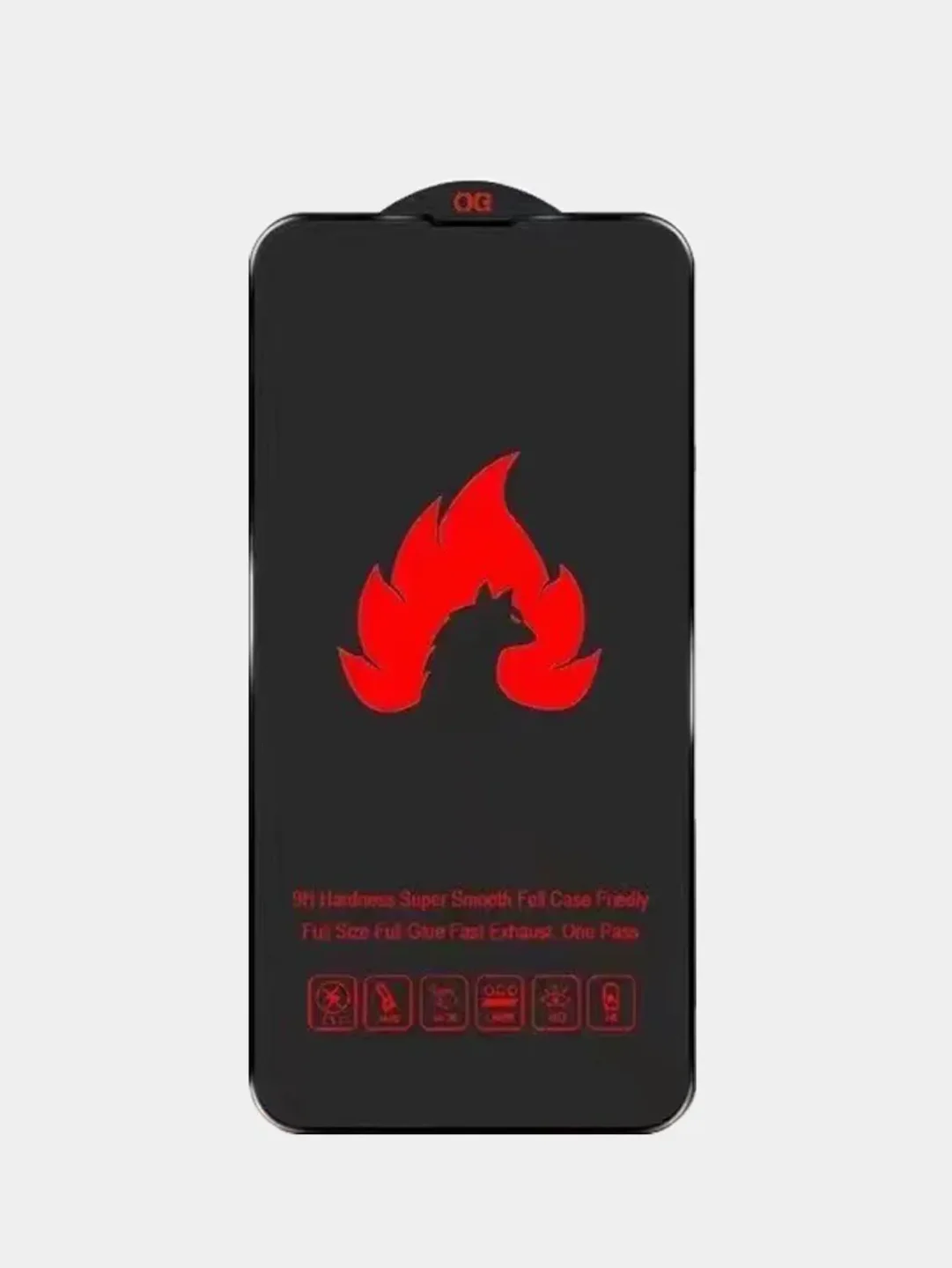 Защитное стекло OG на iPhone 16, 15, 14, 11, 12 Pro Max, 13 mini, 8 Plus, 7 Plus, XS, XR