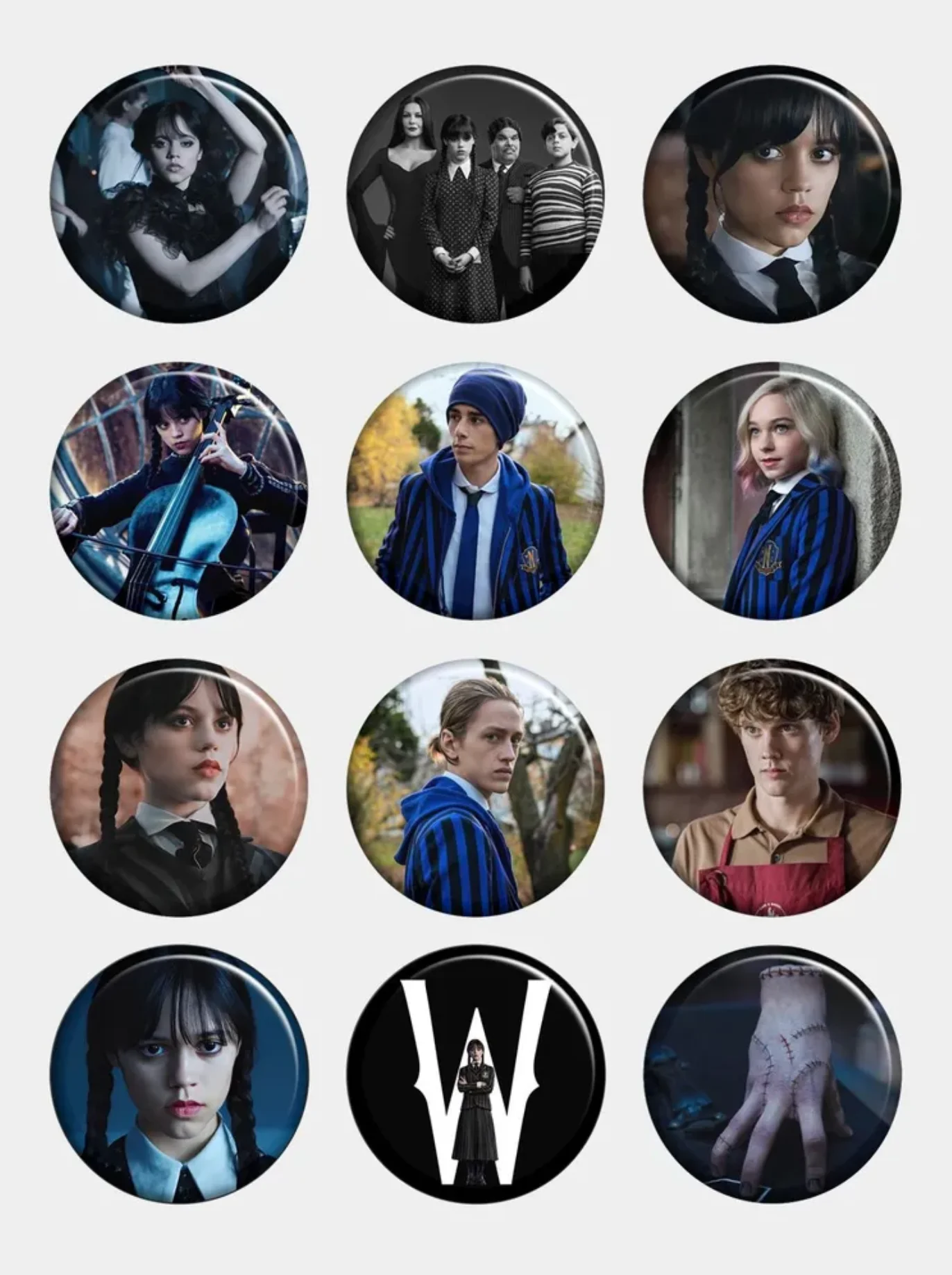 Алый значки Уэнздей Аддамс, по сериалу Wednesday