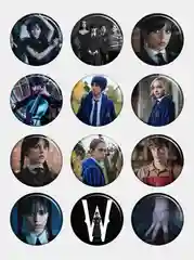 Алый значки Уэнздей Аддамс, по сериалу Wednesday