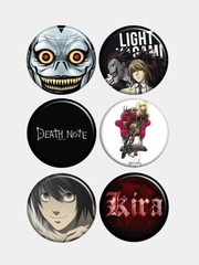 Значки, пины, аниме, "Тетрадь смерти", "Death Note", Ягами Лайт, Эл
