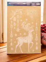 Бордовый наклейка для окон "Новый год", украшения "Елка", 17*25 см, голографическая фольга