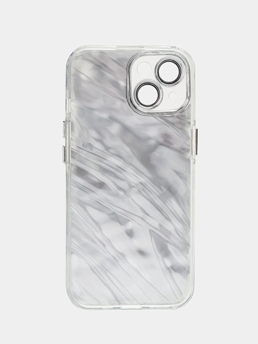 Серебряный чехол на айфон (iPhone) 11 12 13 14 15 16 Pro Max силиконовый