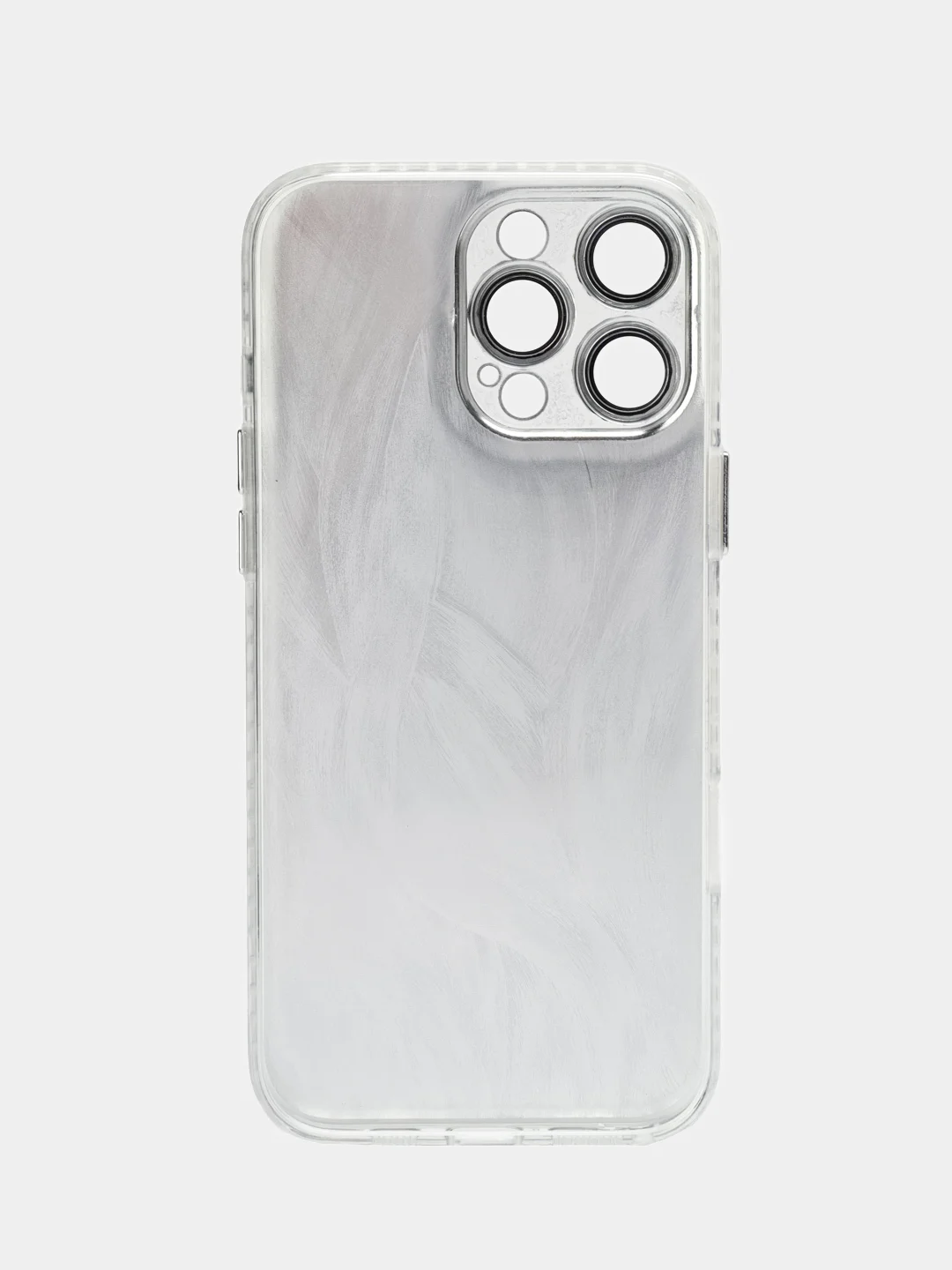 Серебряный чехол на айфон (iPhone) 11 12 13 14 15 16 Pro Max силиконовый