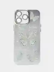 Серебряный чехол на айфон (iPhone) 11 12 13 14 15 16 Pro Max силиконовый