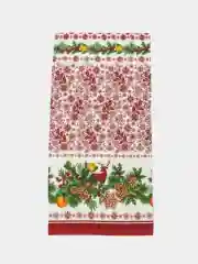 Кораллово-розовый полотенце кухонное из рогожки "Новый год"