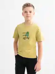Горчичный футболка для мальчика, рост 122-140 см (7-10 лет)