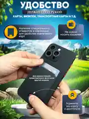 Черный чехол для Tecno Spark 30C (Техно Спарк 30С) с карманом для карт