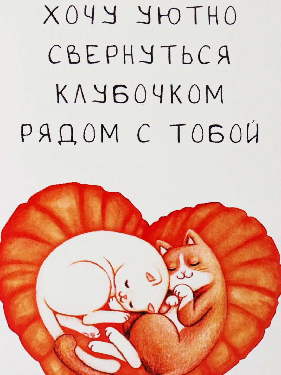 Открытка "Хочу уютно свернуться клубочком рядом с тобой"