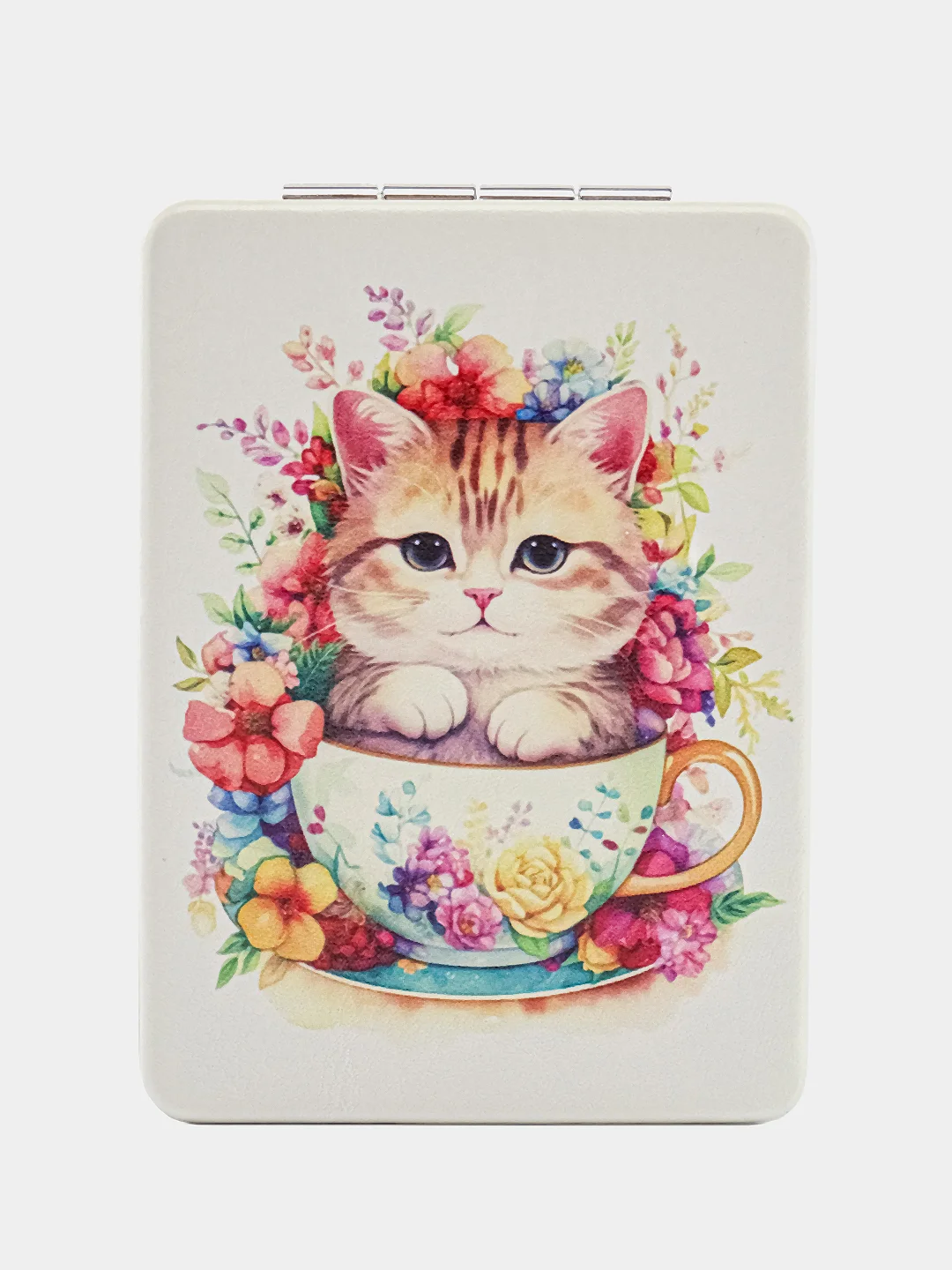 Вишнёвый зеркало складное, карманное, косметическое, двойное