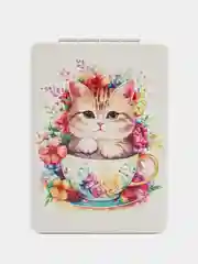 Вишнёвый зеркало складное, карманное, косметическое, двойное