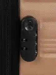 Кораллово-розовый пластиковый чемодан на колесах, с кодовым замком