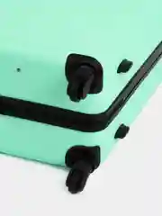 Мятный пластиковый чемодан на колесах, с кодовым замком